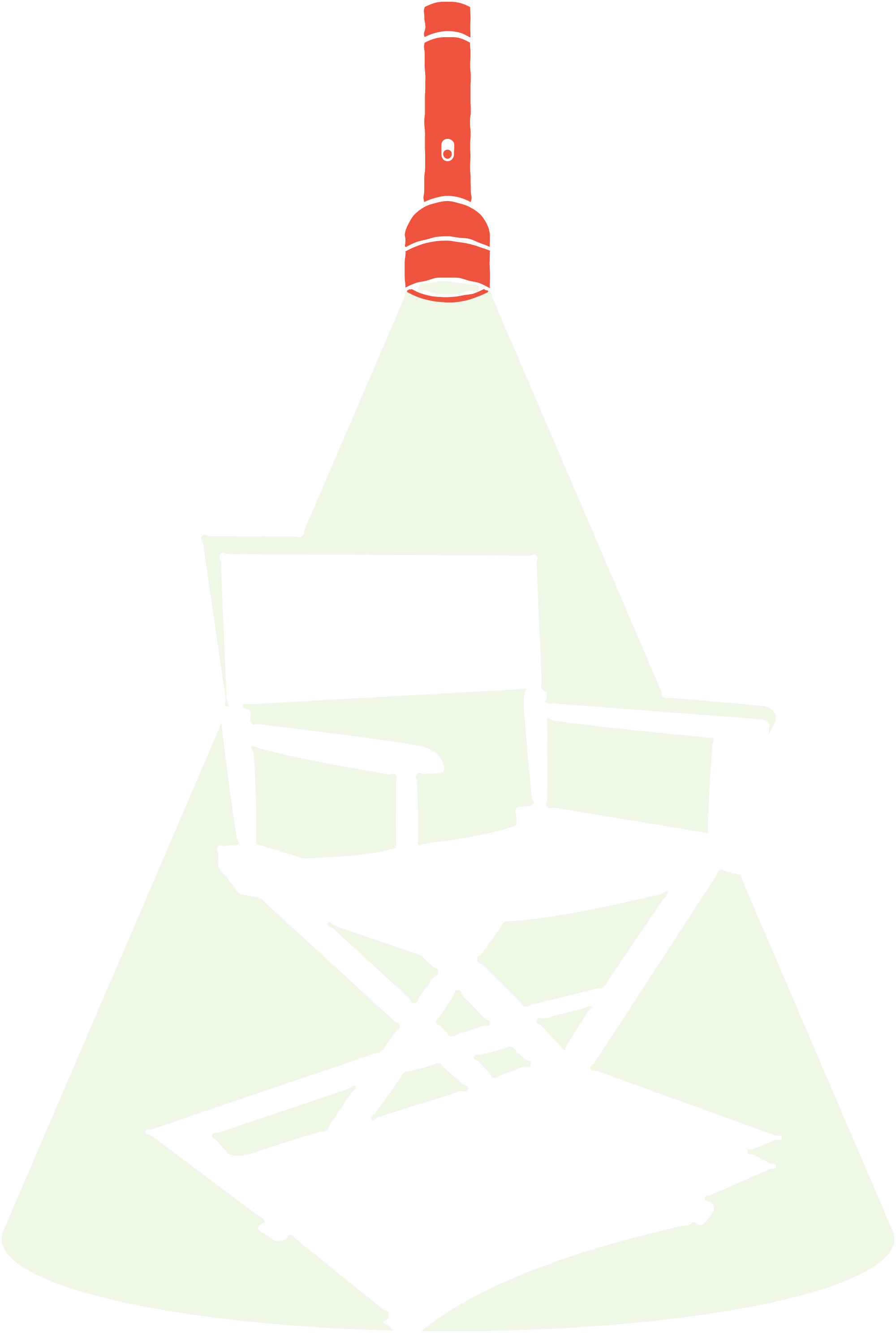 Flashlight lighting up a director's chair graphic